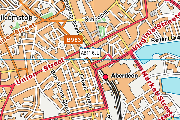 AB11 6JL map - OS VectorMap District (Ordnance Survey)
