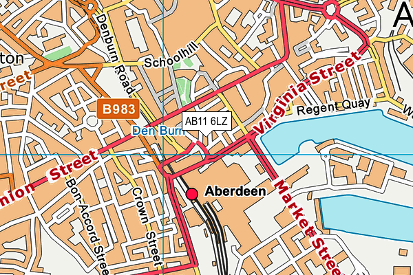 AB11 6LZ map - OS VectorMap District (Ordnance Survey)