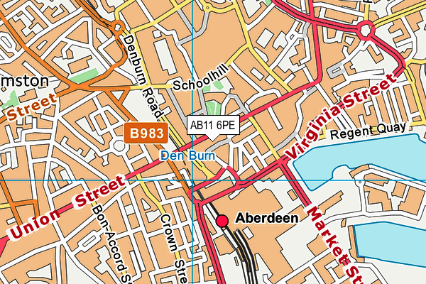 AB11 6PE map - OS VectorMap District (Ordnance Survey)