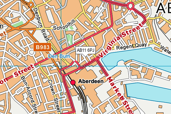 AB11 6PJ map - OS VectorMap District (Ordnance Survey)