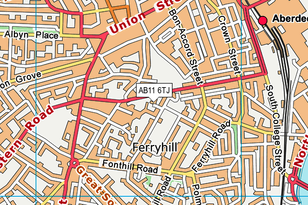 AB11 6TJ map - OS VectorMap District (Ordnance Survey)
