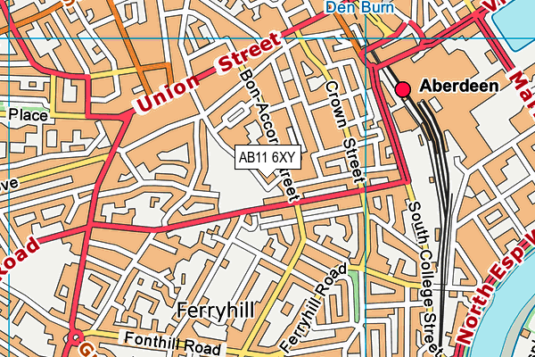 AB11 6XY map - OS VectorMap District (Ordnance Survey)