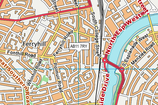 AB11 7RY map - OS VectorMap District (Ordnance Survey)