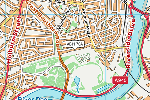 AB11 7SA map - OS VectorMap District (Ordnance Survey)