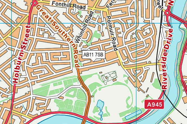 AB11 7SB map - OS VectorMap District (Ordnance Survey)