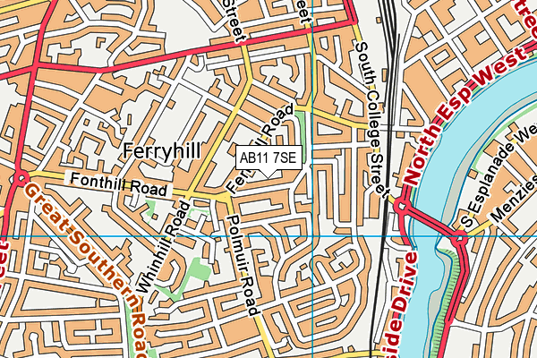 AB11 7SE map - OS VectorMap District (Ordnance Survey)