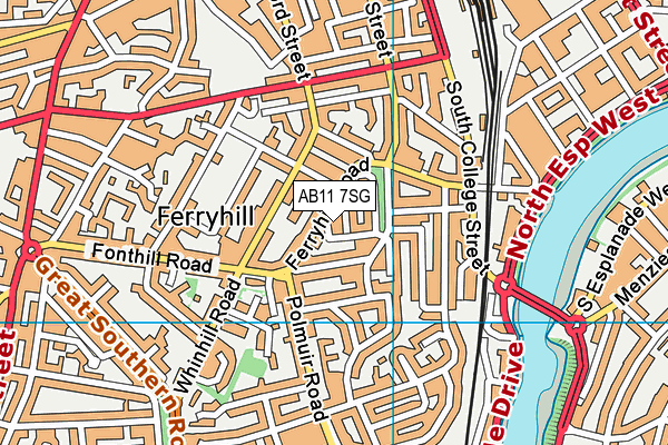 AB11 7SG map - OS VectorMap District (Ordnance Survey)