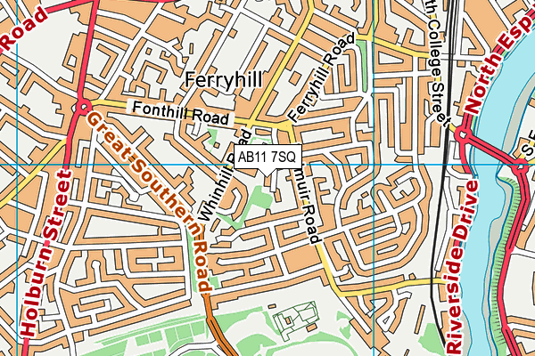 AB11 7SQ map - OS VectorMap District (Ordnance Survey)