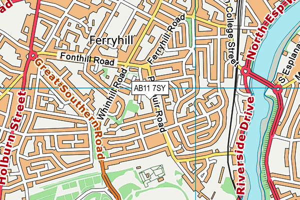 AB11 7SY map - OS VectorMap District (Ordnance Survey)