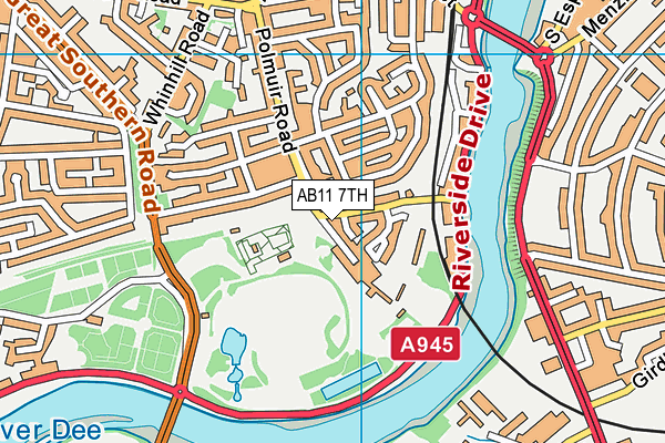 AB11 7TH map - OS VectorMap District (Ordnance Survey)