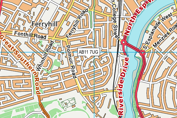 AB11 7UG map - OS VectorMap District (Ordnance Survey)