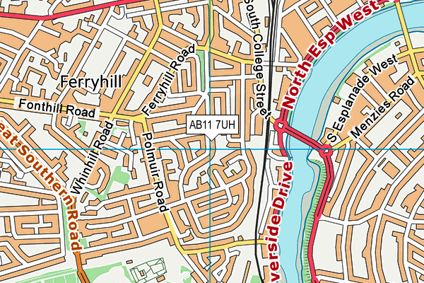 AB11 7UH map - OS VectorMap District (Ordnance Survey)