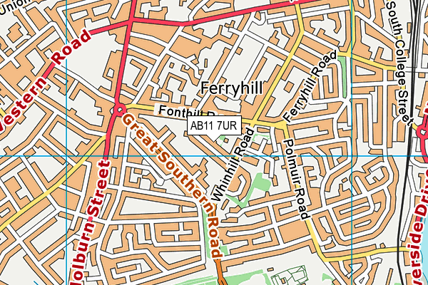 AB11 7UR map - OS VectorMap District (Ordnance Survey)