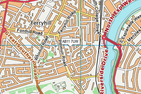 AB11 7UW map - OS VectorMap District (Ordnance Survey)