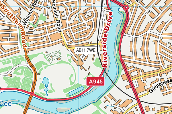 AB11 7WE map - OS VectorMap District (Ordnance Survey)