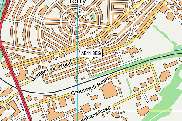 AB11 8EG map - OS VectorMap District (Ordnance Survey)
