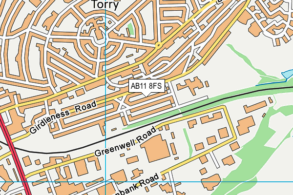 AB11 8FS map - OS VectorMap District (Ordnance Survey)