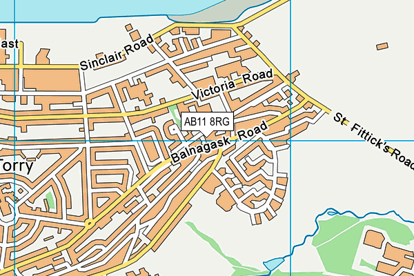 AB11 8RG map - OS VectorMap District (Ordnance Survey)