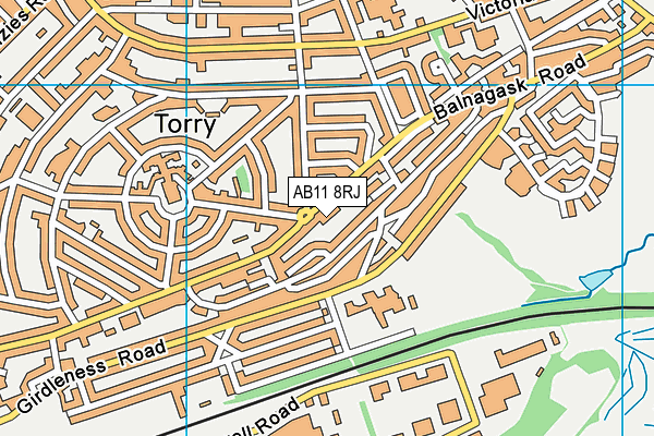 AB11 8RJ map - OS VectorMap District (Ordnance Survey)