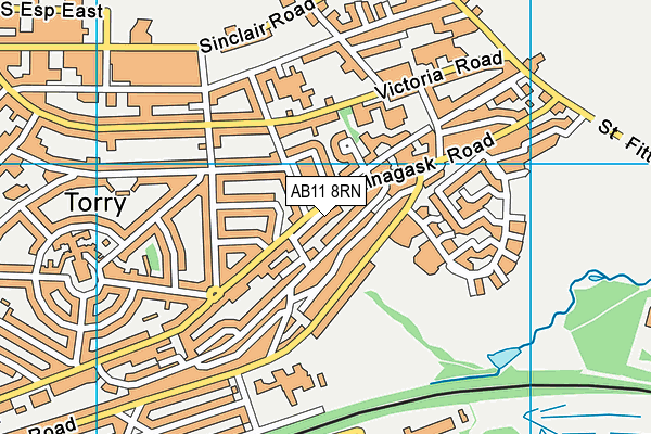 AB11 8RN map - OS VectorMap District (Ordnance Survey)
