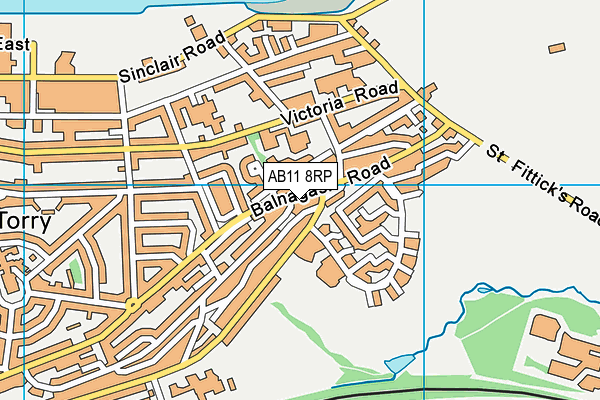 AB11 8RP map - OS VectorMap District (Ordnance Survey)