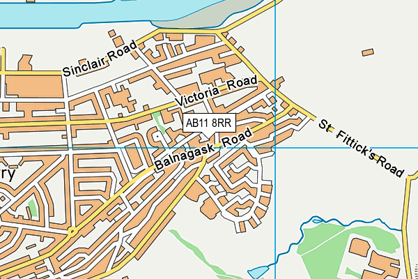 AB11 8RR map - OS VectorMap District (Ordnance Survey)