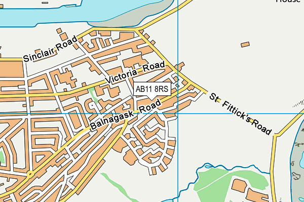 AB11 8RS map - OS VectorMap District (Ordnance Survey)