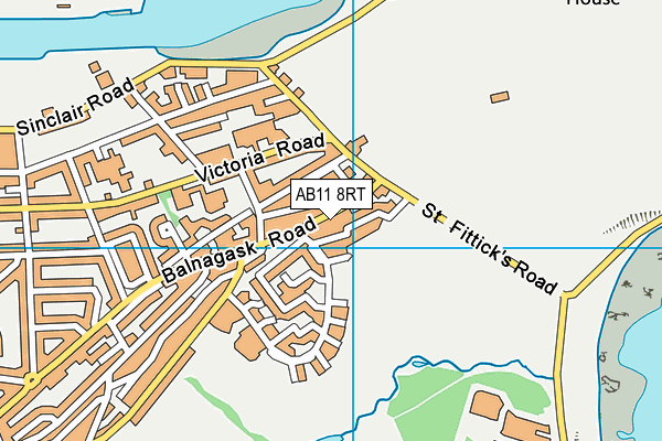 AB11 8RT map - OS VectorMap District (Ordnance Survey)