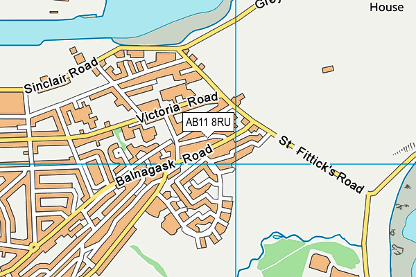 AB11 8RU map - OS VectorMap District (Ordnance Survey)