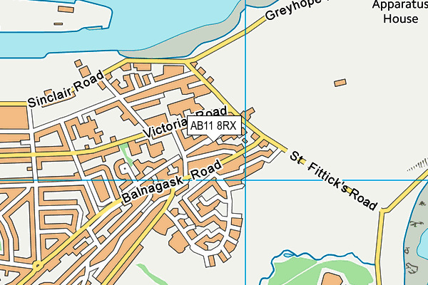 AB11 8RX map - OS VectorMap District (Ordnance Survey)