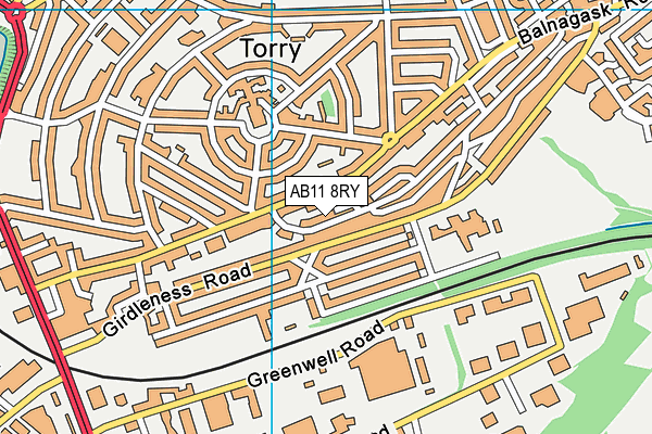 AB11 8RY map - OS VectorMap District (Ordnance Survey)