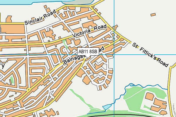 AB11 8SB map - OS VectorMap District (Ordnance Survey)