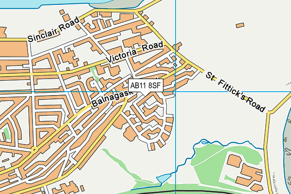 AB11 8SF map - OS VectorMap District (Ordnance Survey)