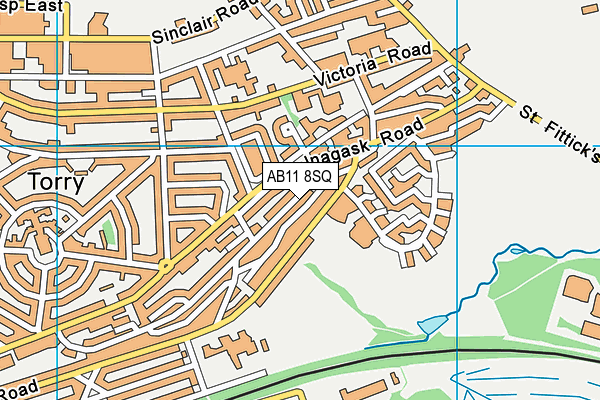 AB11 8SQ map - OS VectorMap District (Ordnance Survey)