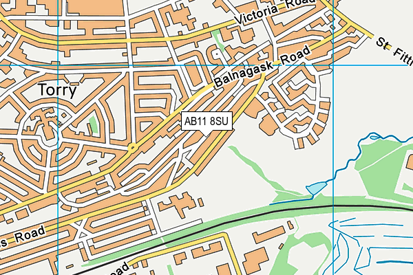 AB11 8SU map - OS VectorMap District (Ordnance Survey)