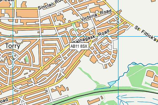 AB11 8SX map - OS VectorMap District (Ordnance Survey)