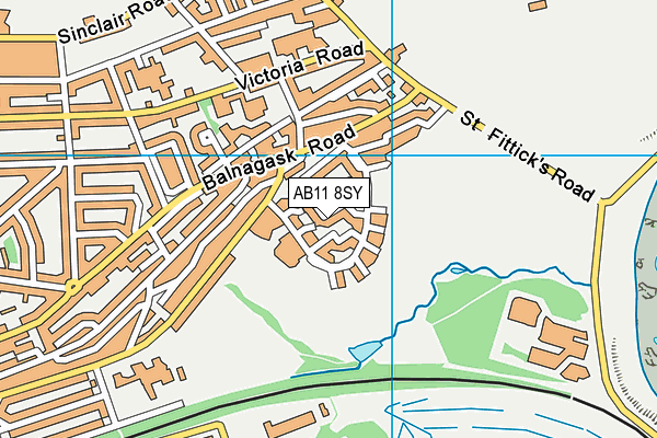 AB11 8SY map - OS VectorMap District (Ordnance Survey)