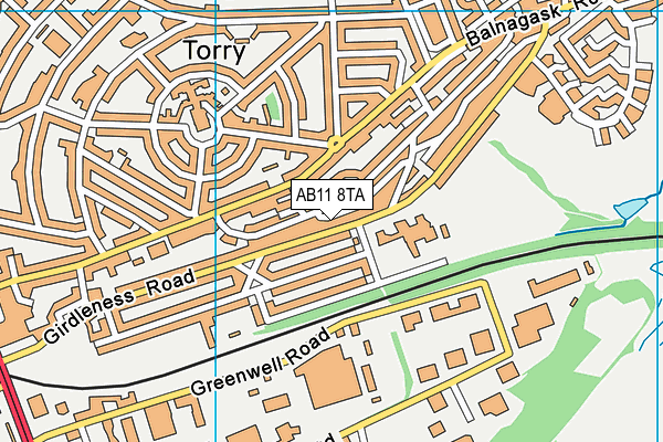 AB11 8TA map - OS VectorMap District (Ordnance Survey)