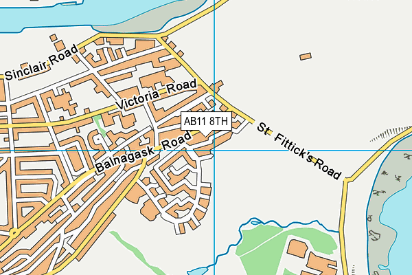 AB11 8TH map - OS VectorMap District (Ordnance Survey)