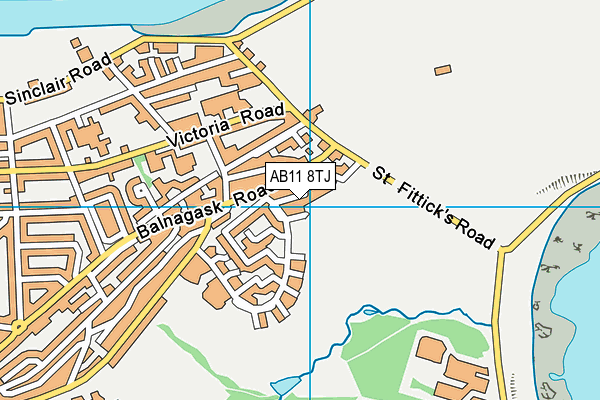 AB11 8TJ map - OS VectorMap District (Ordnance Survey)