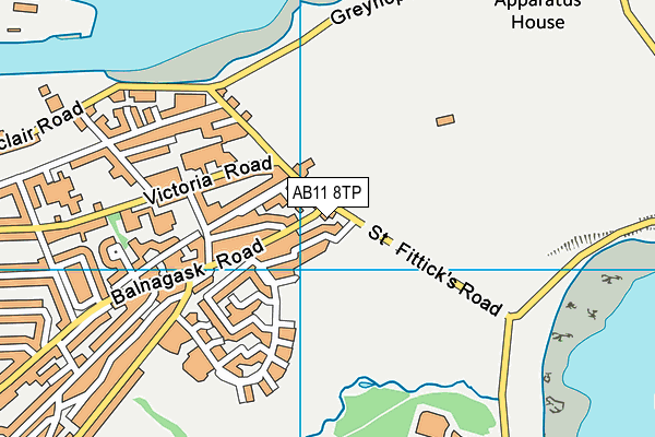 AB11 8TP map - OS VectorMap District (Ordnance Survey)