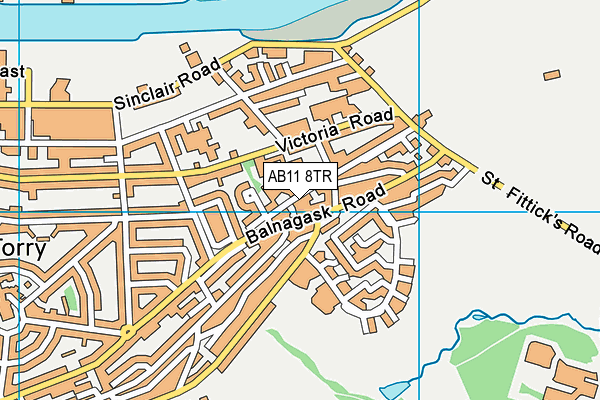 AB11 8TR map - OS VectorMap District (Ordnance Survey)