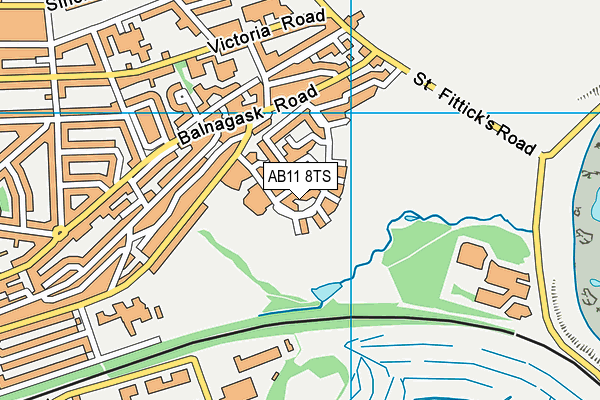 AB11 8TS map - OS VectorMap District (Ordnance Survey)