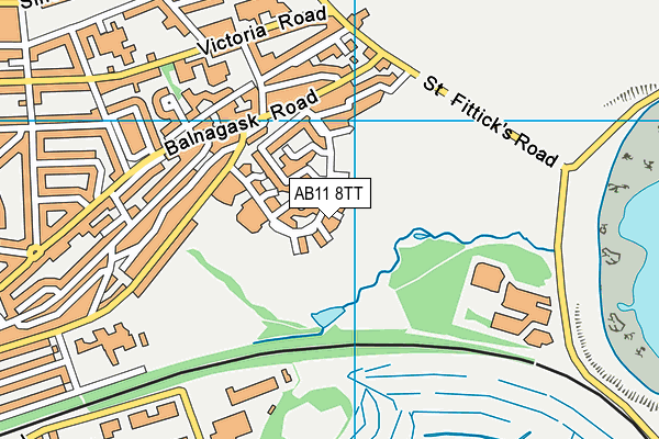 AB11 8TT map - OS VectorMap District (Ordnance Survey)