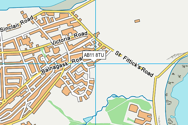 AB11 8TU map - OS VectorMap District (Ordnance Survey)