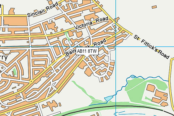 AB11 8TW map - OS VectorMap District (Ordnance Survey)