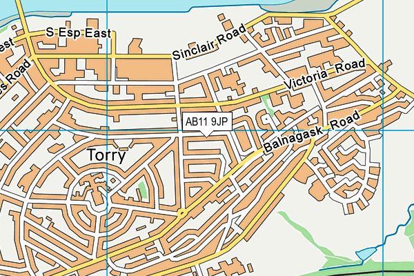 AB11 9JP map - OS VectorMap District (Ordnance Survey)