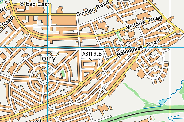 AB11 9LB map - OS VectorMap District (Ordnance Survey)