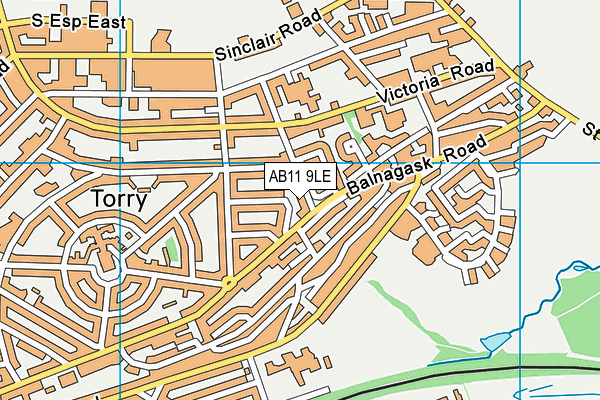 AB11 9LE map - OS VectorMap District (Ordnance Survey)