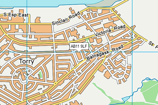 AB11 9LF map - OS VectorMap District (Ordnance Survey)